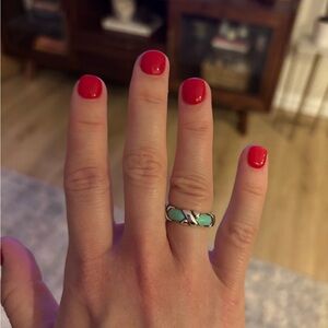 Tiffany & Co. Silver Ring with Turquoise Accents